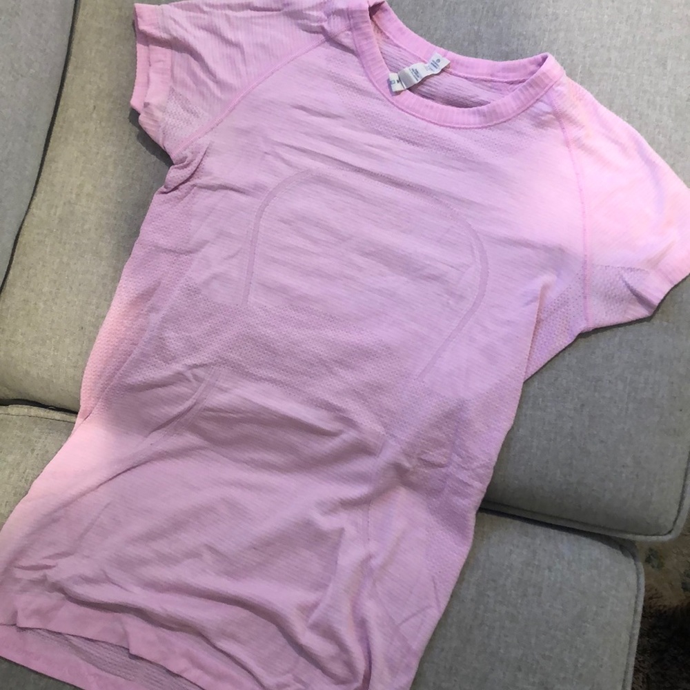 Baby pink lululemon running shirt!